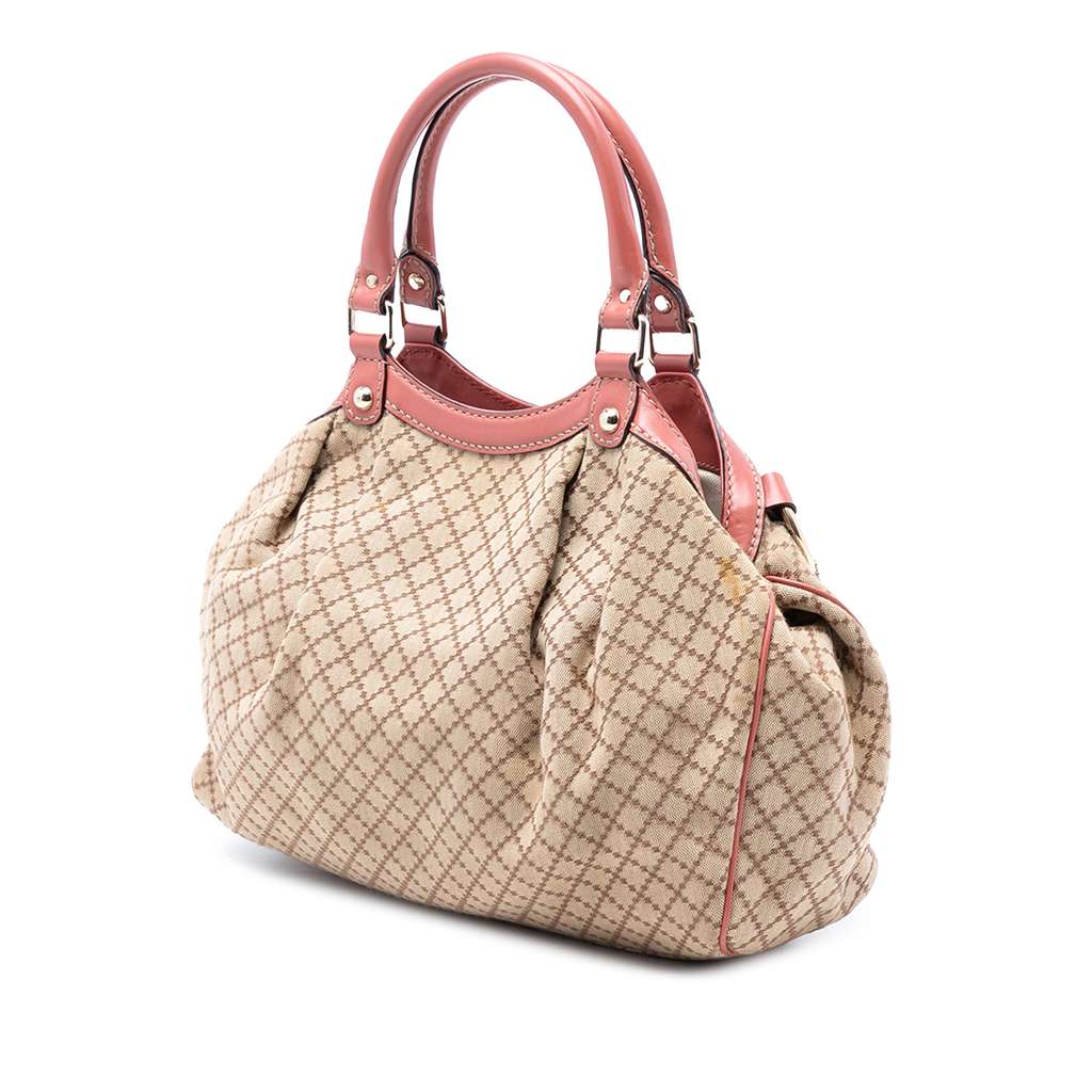 Gucci Medium Diamante Canvas Sukey Tote Brown Canvas Good condition - Back View