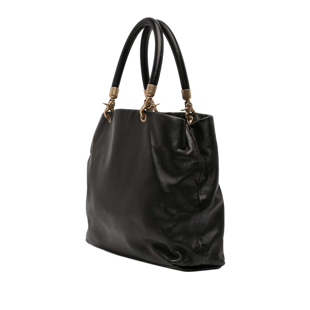 Chanel CC Caviar Tote Black Leather Good condition - Back View