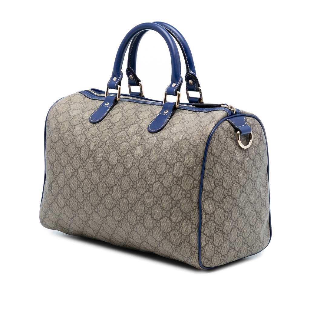 Gucci Unicef Medium GG Supreme American Flag Joy Boston Bag Brown Canvas Good condition - Back View