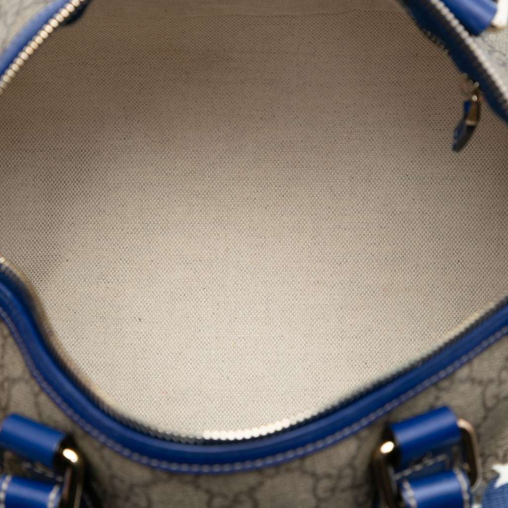 Gucci Unicef Medium GG Supreme American Flag Joy Boston Bag Brown Canvas Good condition - Model View