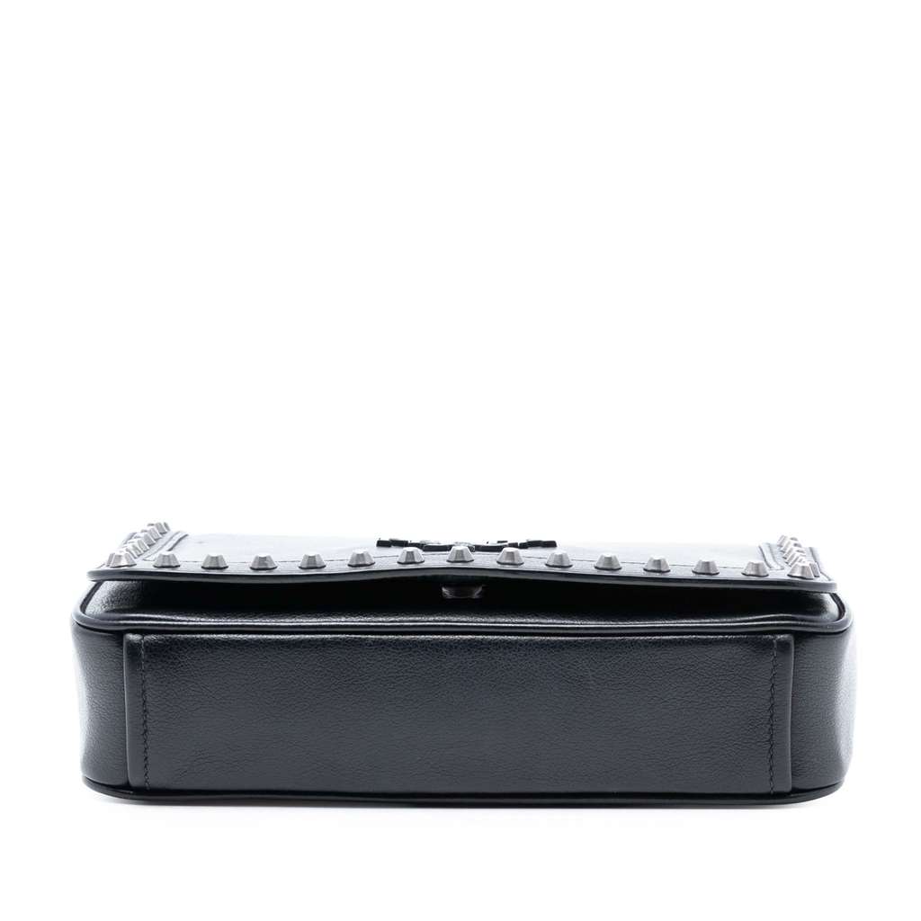 Prada Glace Calfskin Studded Crossbody Black Leather Good condition - Inside View