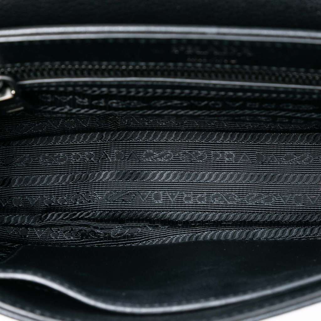 Prada Glace Calfskin Studded Crossbody Black Leather Good condition - Model View