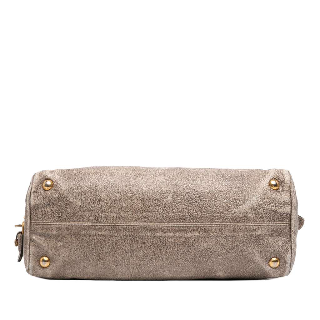 Prada Craquele Leather Shoulder Bag Brown Leather Good condition - Inside View