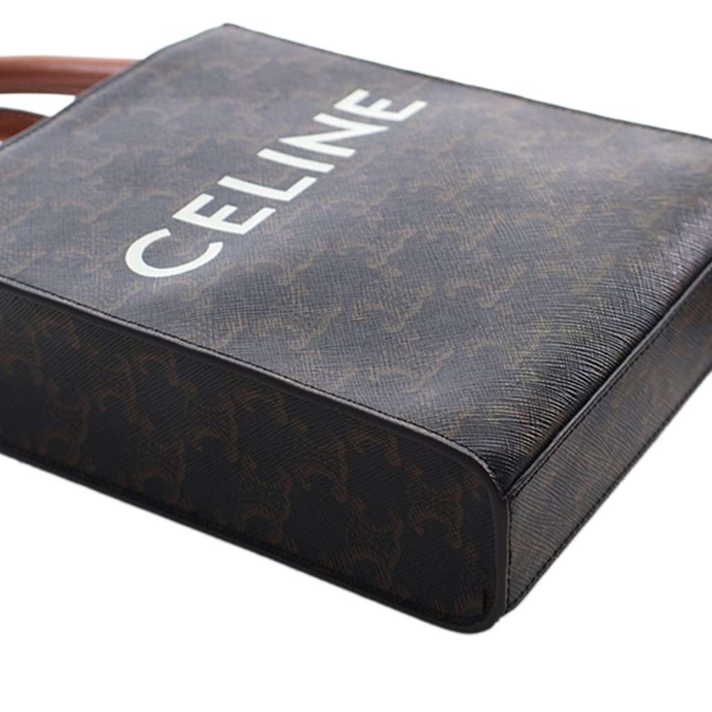 Celine Mini Triomphe Coated Canvas Vertical Cabas Satchel Brown Canvas Good condition - Box View