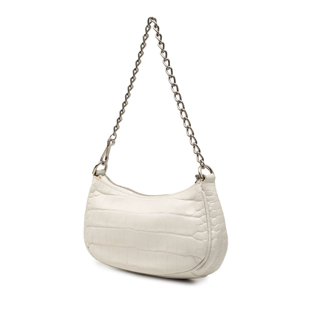 Balenciaga Mini Embossed Leather Motocross Le Cagole White Leather Good condition - Back View