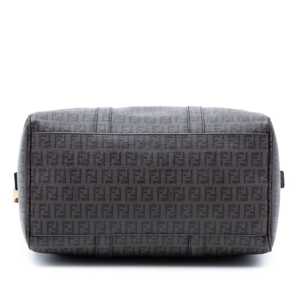 Fendi Zucchino Spalmati Forever Bauletto Boston Bag Brown Canvas Good condition - Inside View