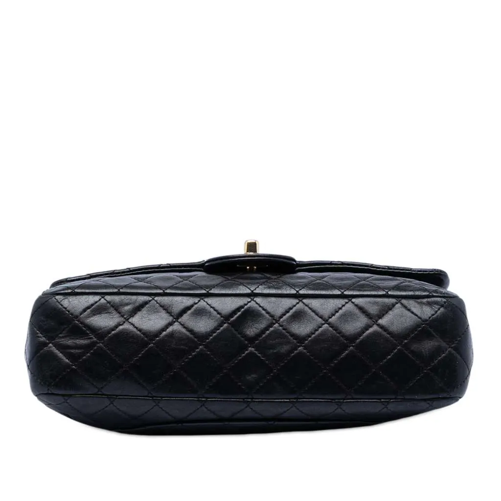 Chanel Medium Classic Lambskin Valentines Heart Charms Single Flap Black Leather Very good - Inside View