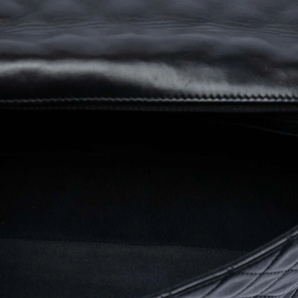 Chanel Medium Classic Lambskin Valentines Heart Charms Single Flap Black Leather Very good - Model View
