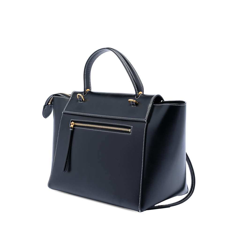 Celine Mini Smooth Calfskin Belt Bag Black Leather Good condition - Back View