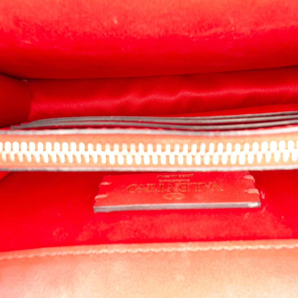 Valentino Mini Leather VRing Chain Crossbody Red Leather Good condition - Model View