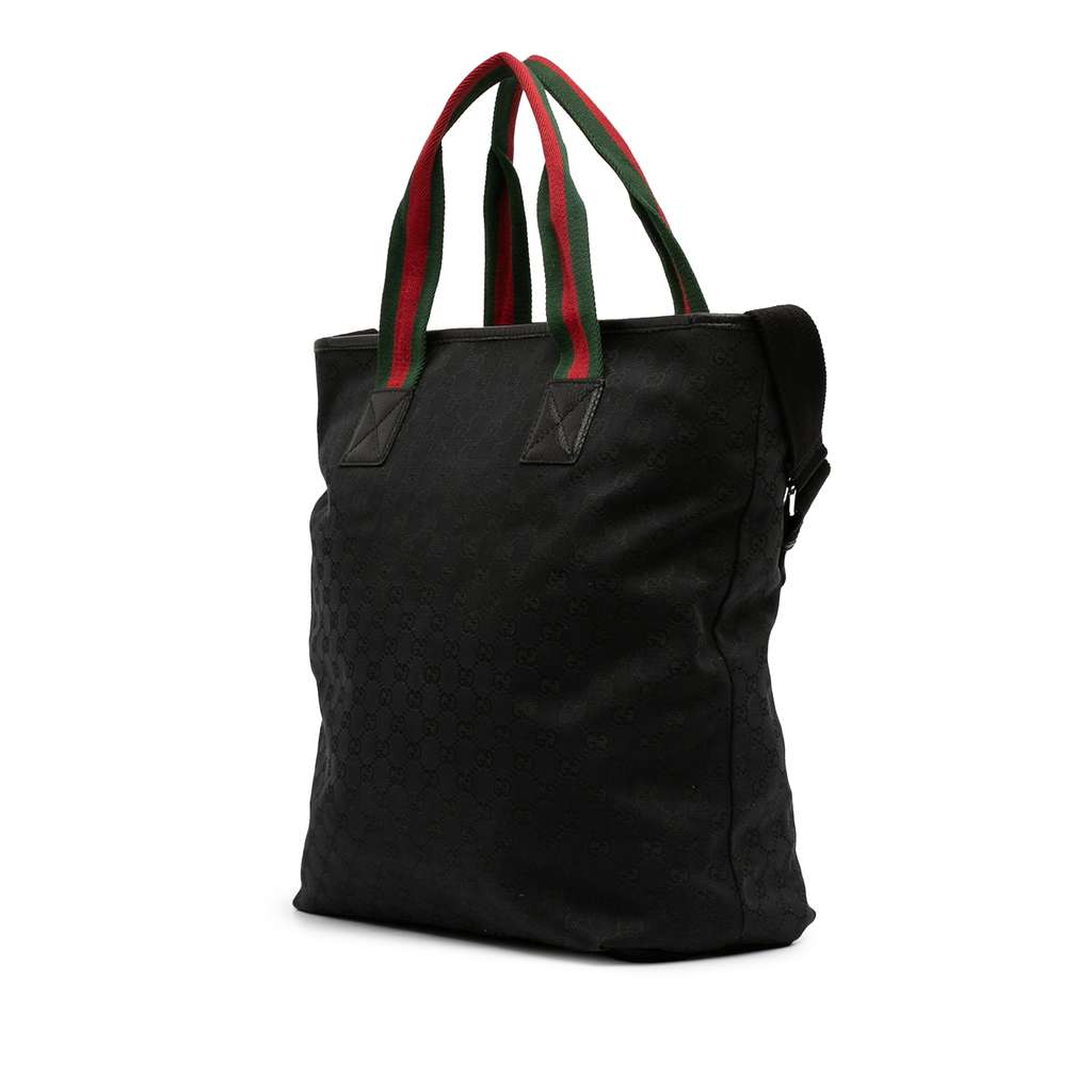 Gucci GG Canvas Web Satchel Black Canvas Good condition - Back View