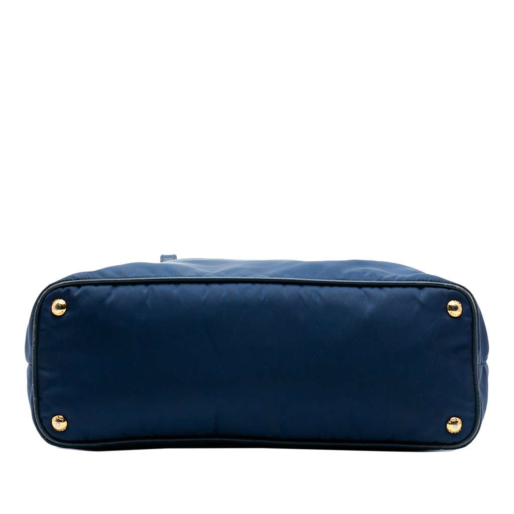 Prada Saffiano Trimmed Tessuto Tote Blue Good condition - Inside View