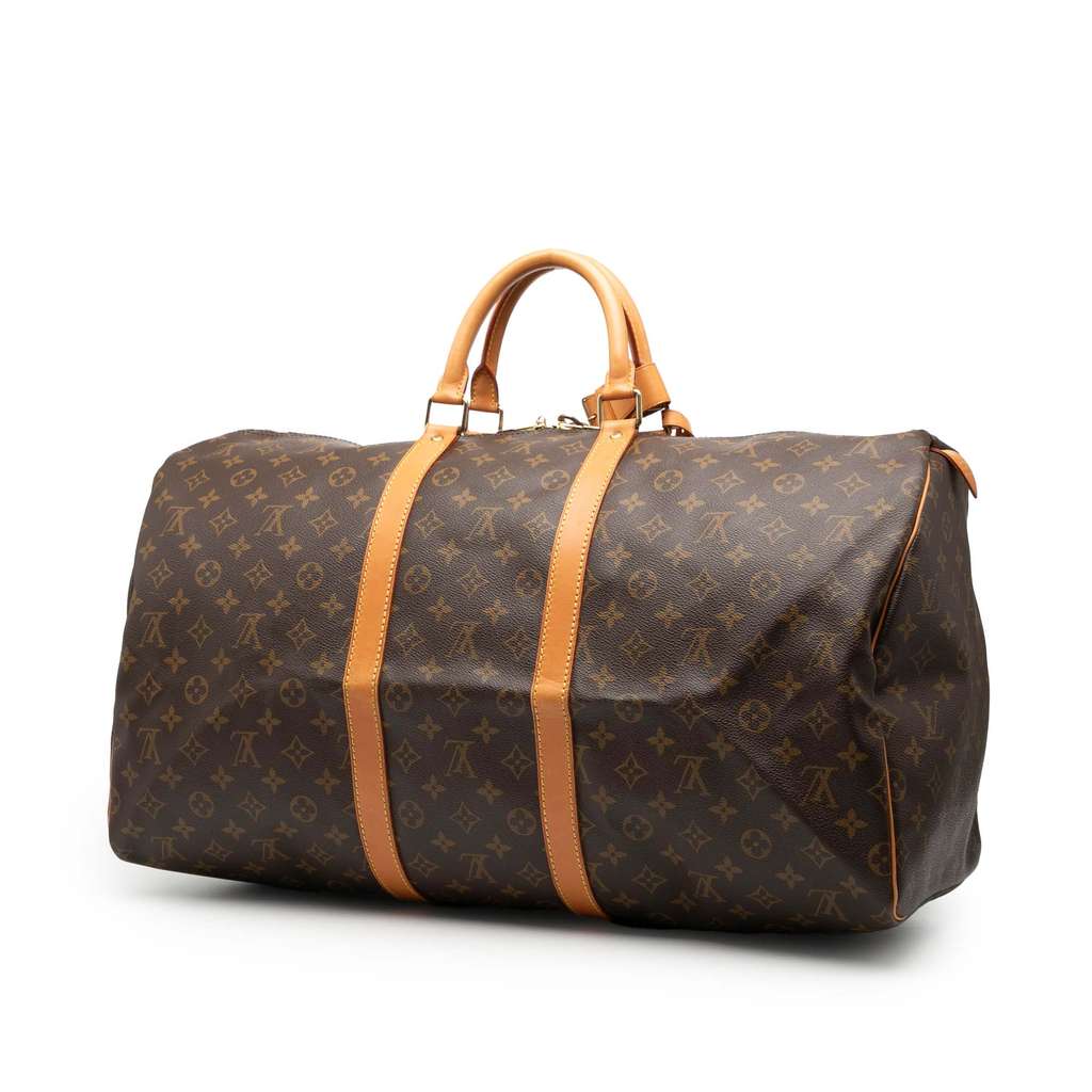 Louis Vuitton Monogram Keepall 55 Brown Good condition - Back View