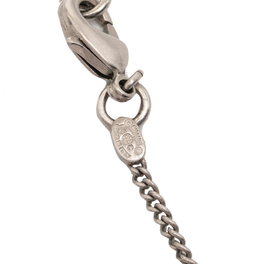 Chanel Silver Plated CC Enamel 31 Rue Cambon Pendant Necklace Silver Metal Good condition - Inside View