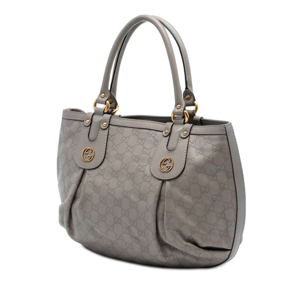 Gucci Guccissima Scarlett Tote Grey Leather Good condition - Back View