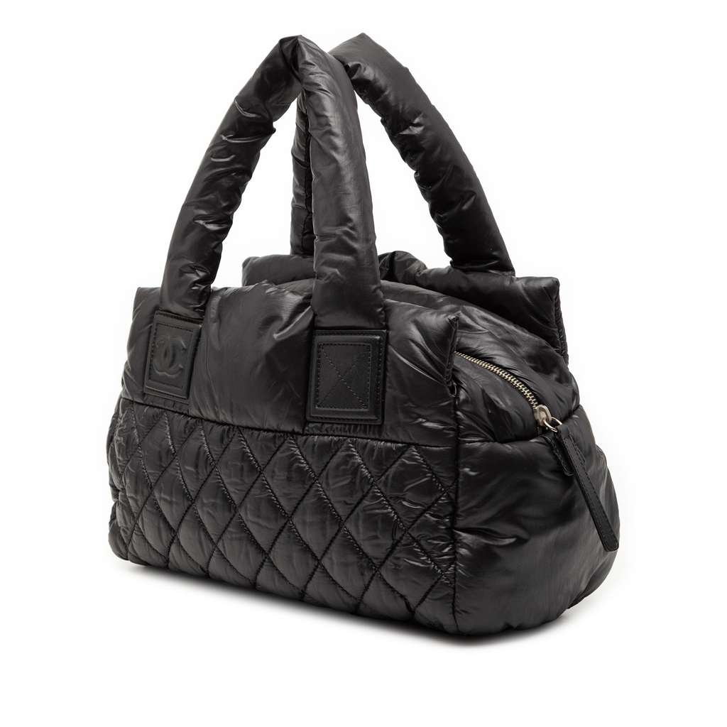 Chanel Small Quilted Nylon Coco Cocoon Tote Black Good condition - Back View