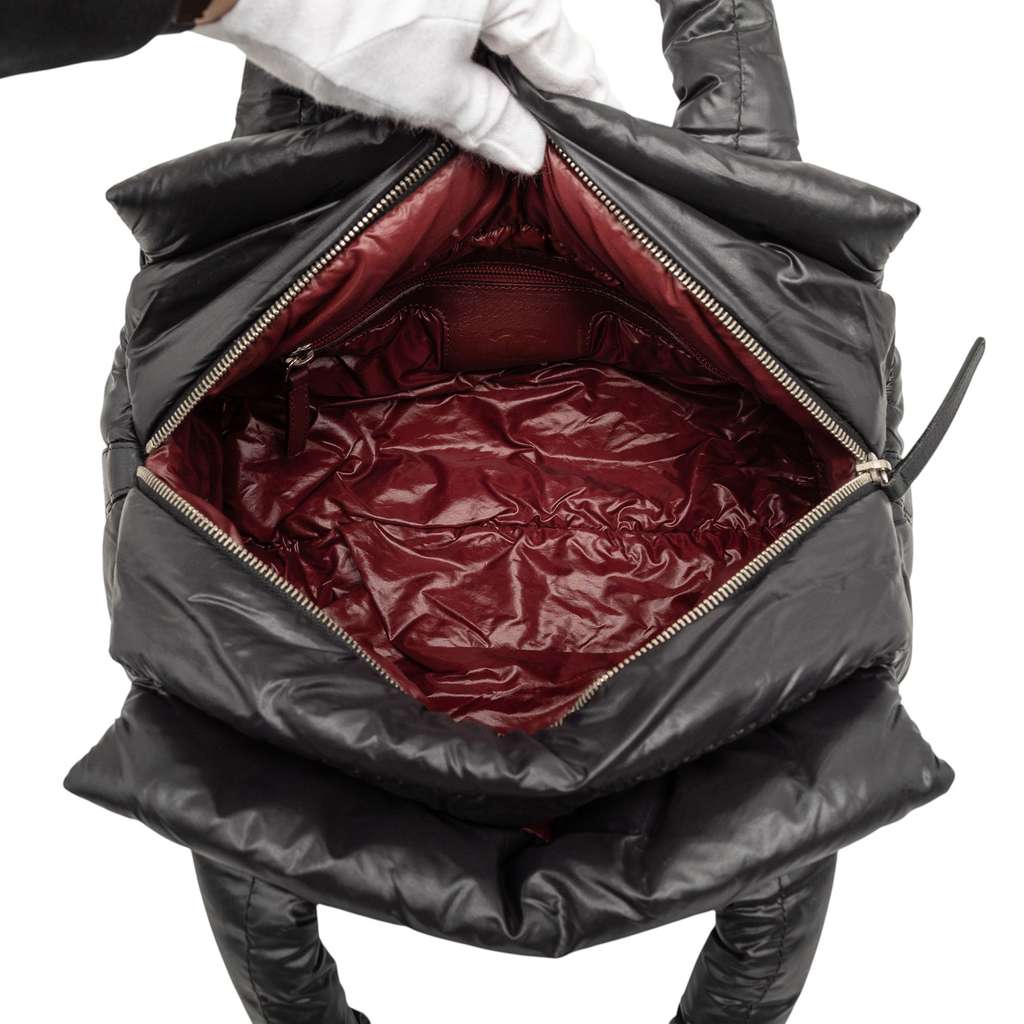 Chanel Small Quilted Nylon Coco Cocoon Tote Black Good condition - Model View