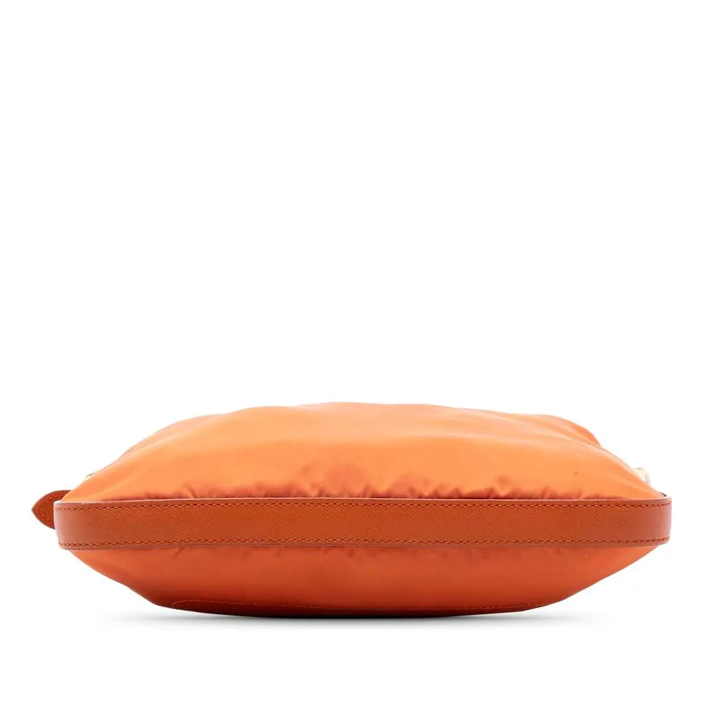 Prada Saffiano Trimmed Tessuto Zip Top Crossbody Orange Polyamide Very good - Inside View