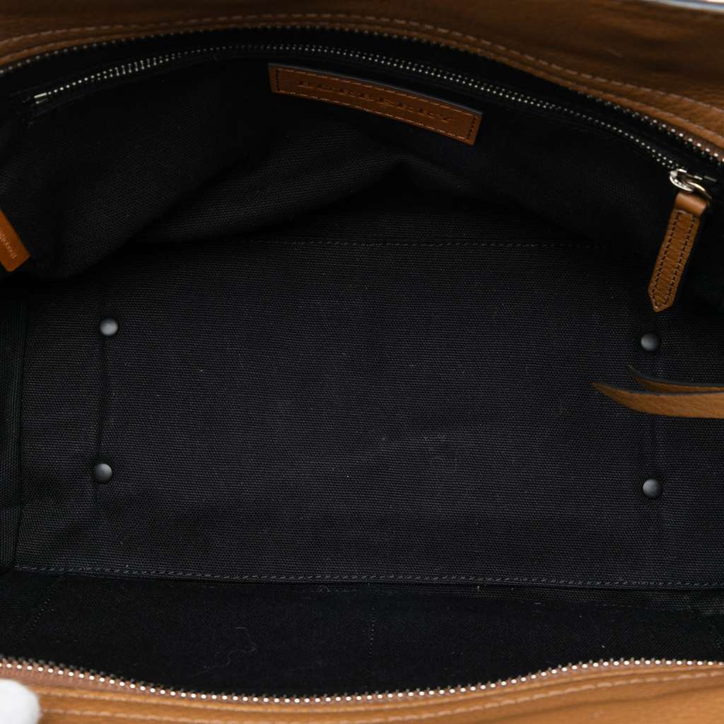 Burberry Medium Leather and House Check Harcourt Satchel Brown Leather Good condition - Model View