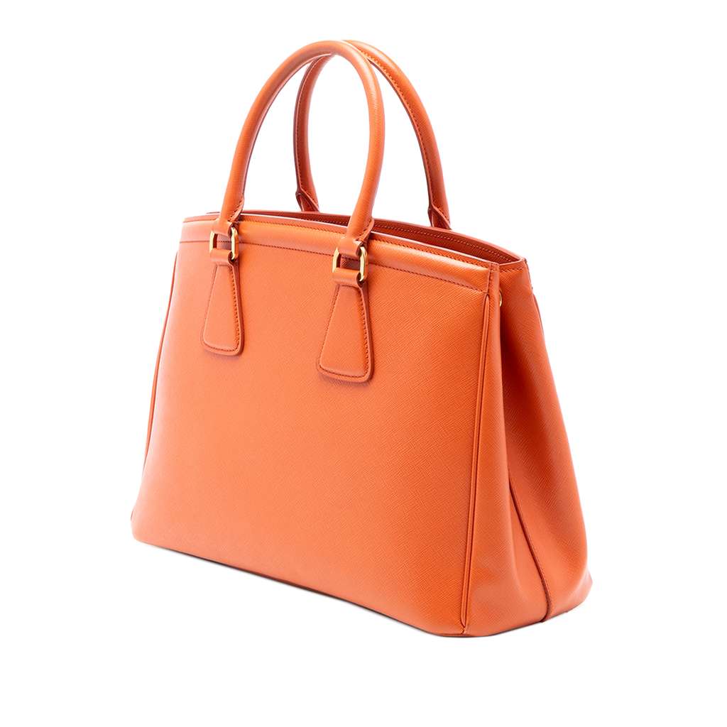 Prada Saffiano Lux Parabole Tote Orange Leather Good condition - Back View