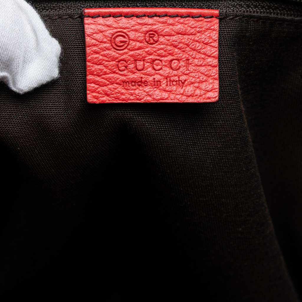 Gucci Leather Bamboo Tassel Tote Red Leather Good condition - Box View