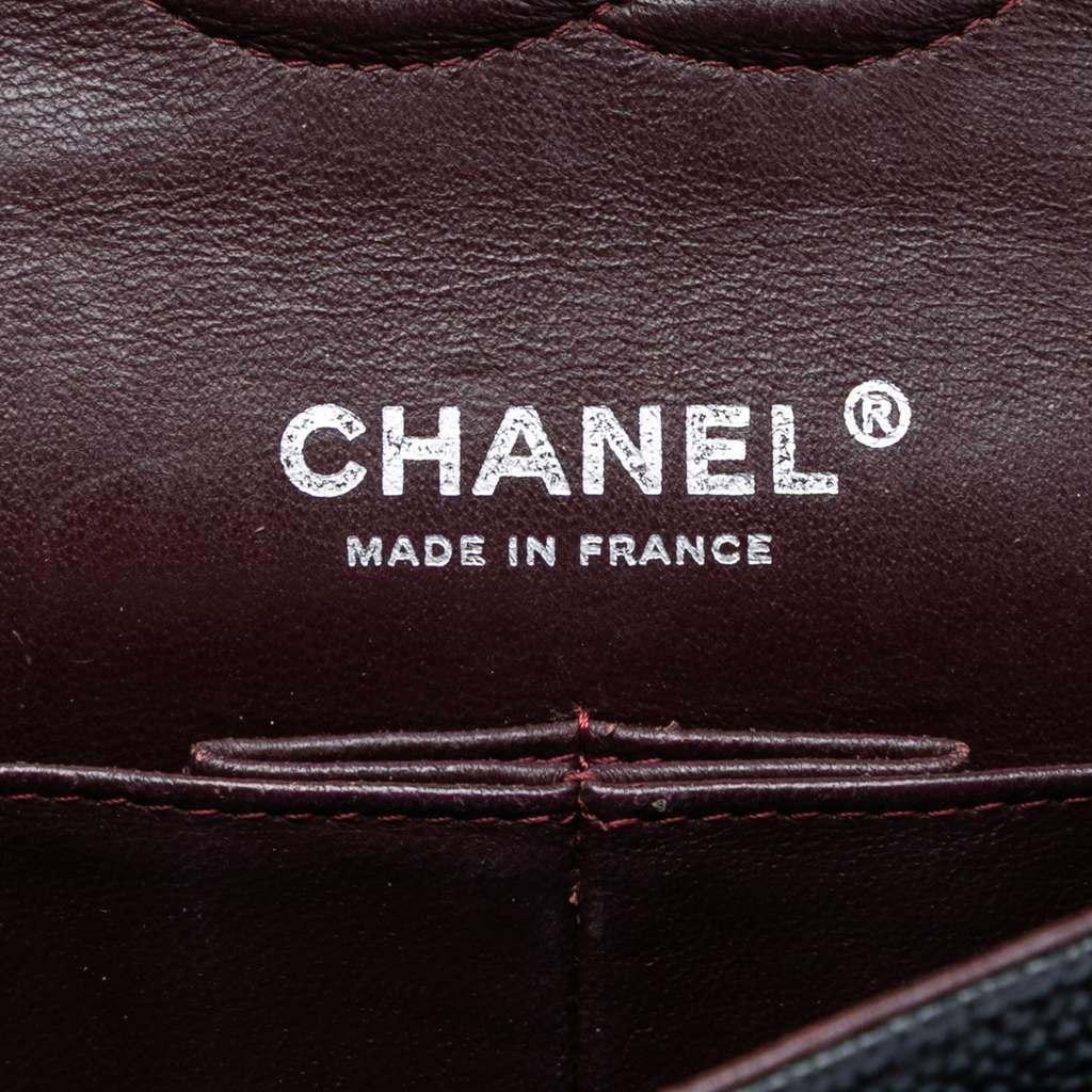 Chanel Medium Classic Caviar Double Flap Black Leather Good condition - Box View