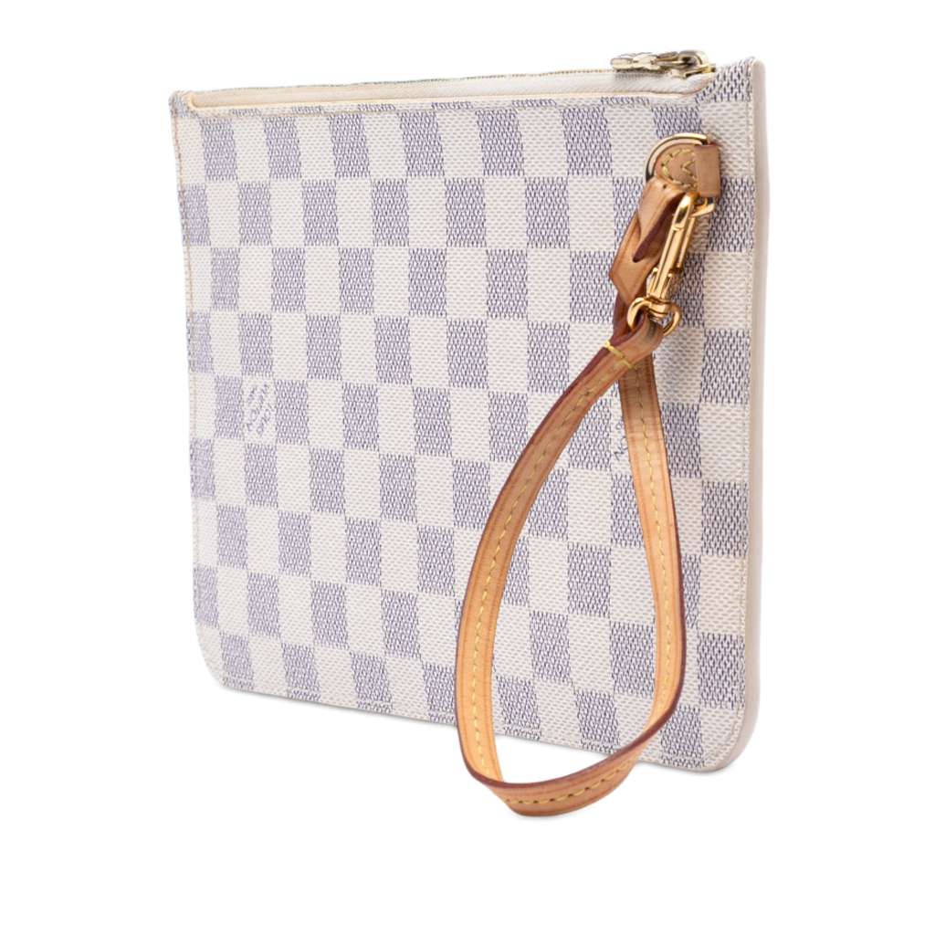 Louis Vuitton Damier Azur Neverfull MM Pouch White Good condition - Back View