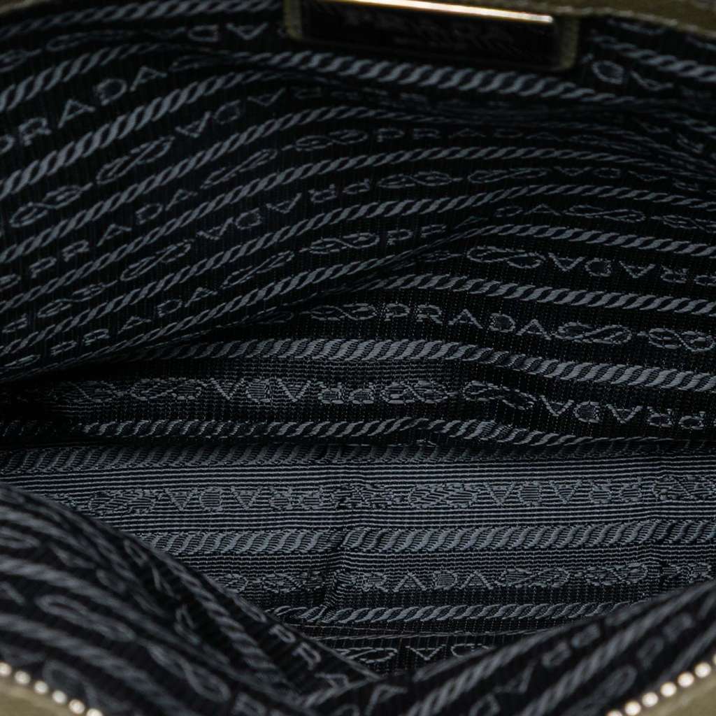 Prada Saffiano Brique Zip Top Crossbody Grey Leather Good condition - Model View