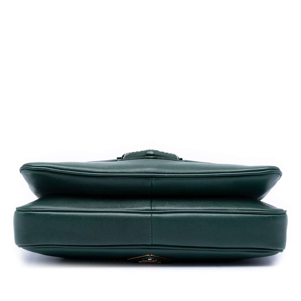 Prada City Calf Push Lock Flap Crossbody Green Leather Good condition - Inside View