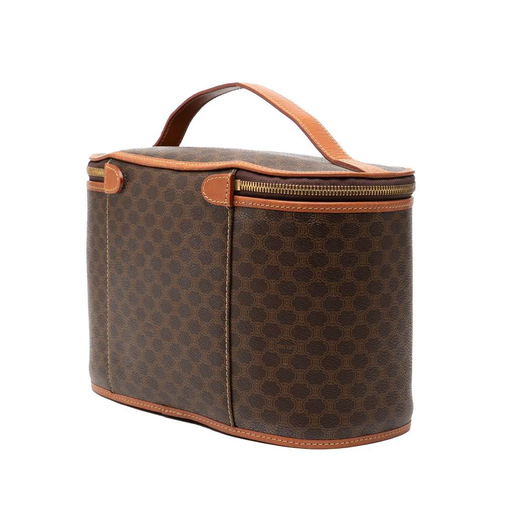 Celine Macadam Coated Canvas Vanity Bag Brown Canvas Good condition - Back View
