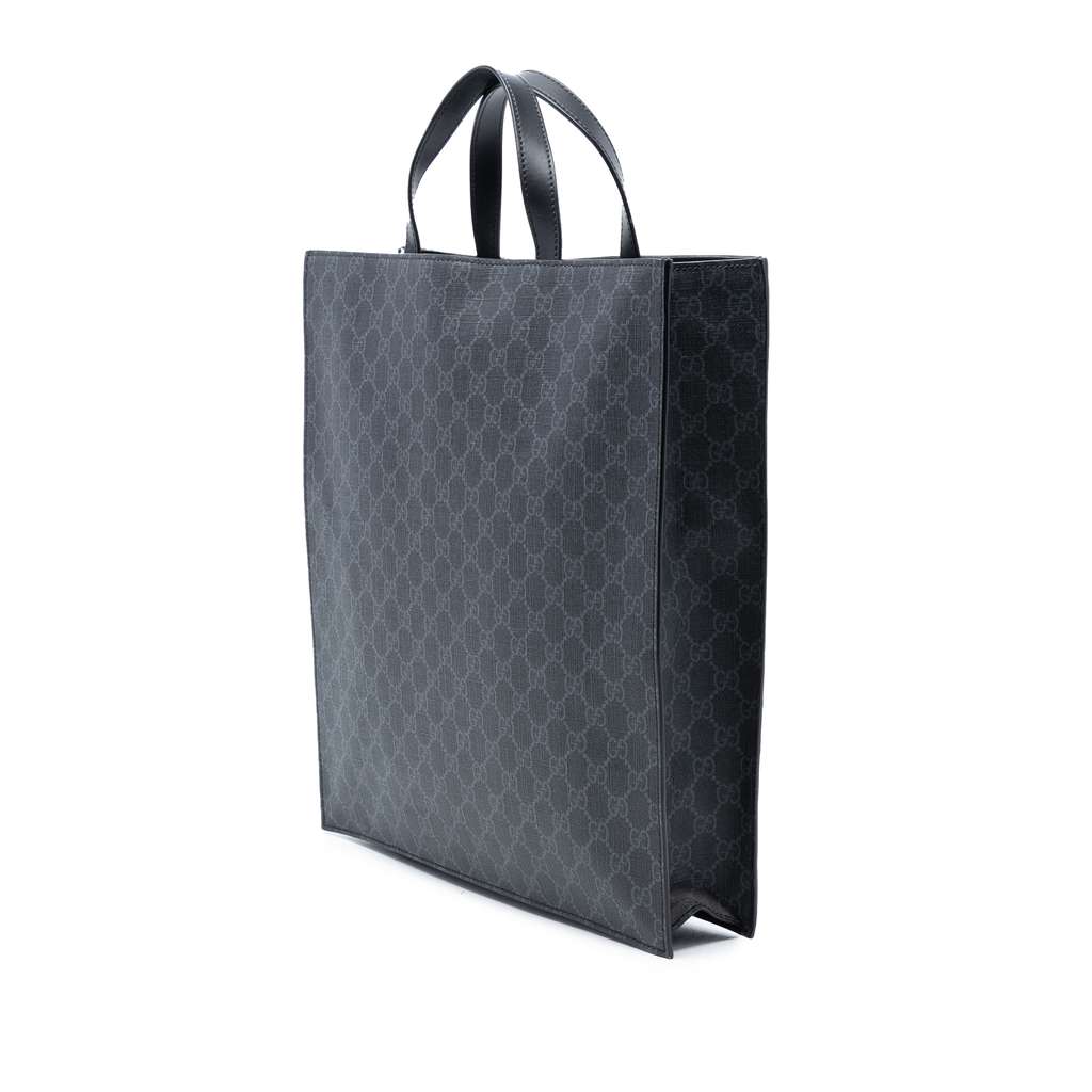 Gucci GG Supreme Convertible Soft Tote Black Canvas Good condition - Back View