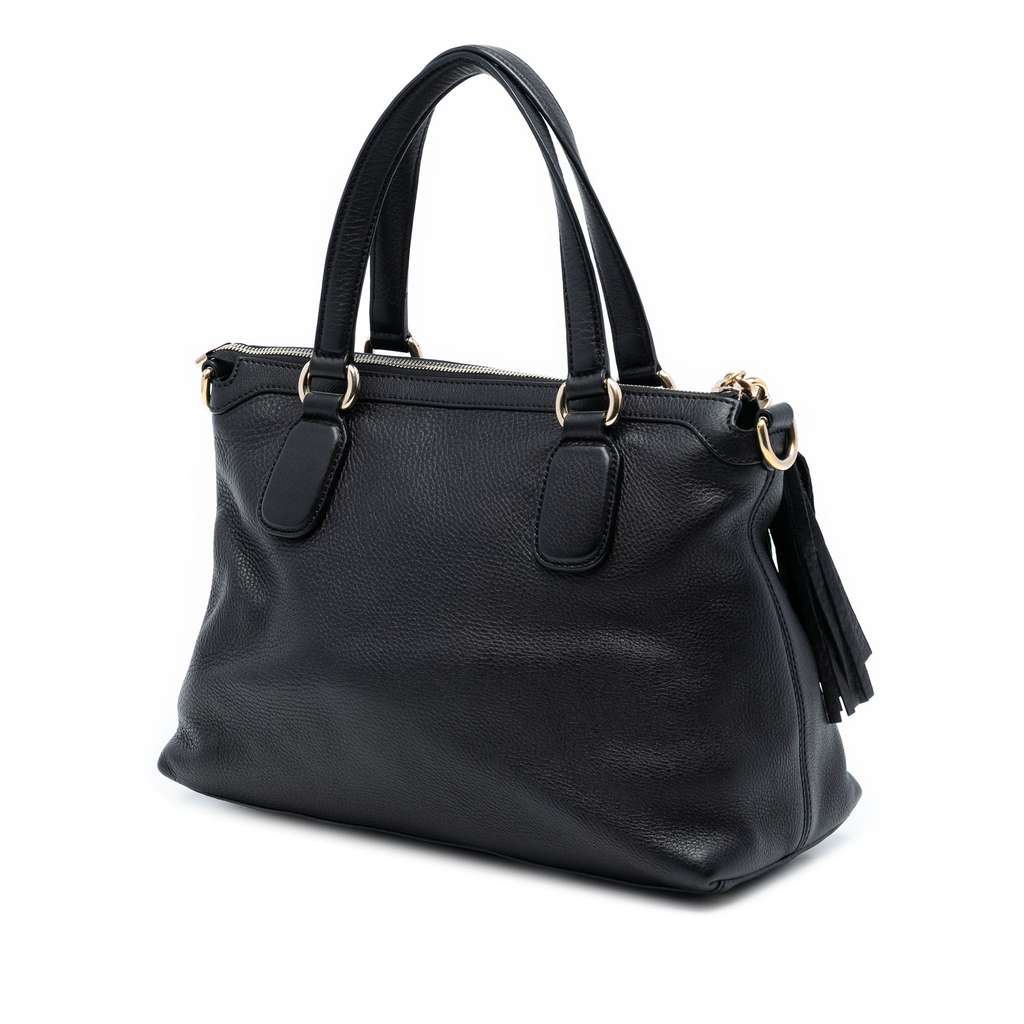 Gucci Small Leather Soho Working Satchel Black Leather Good condition - Back View