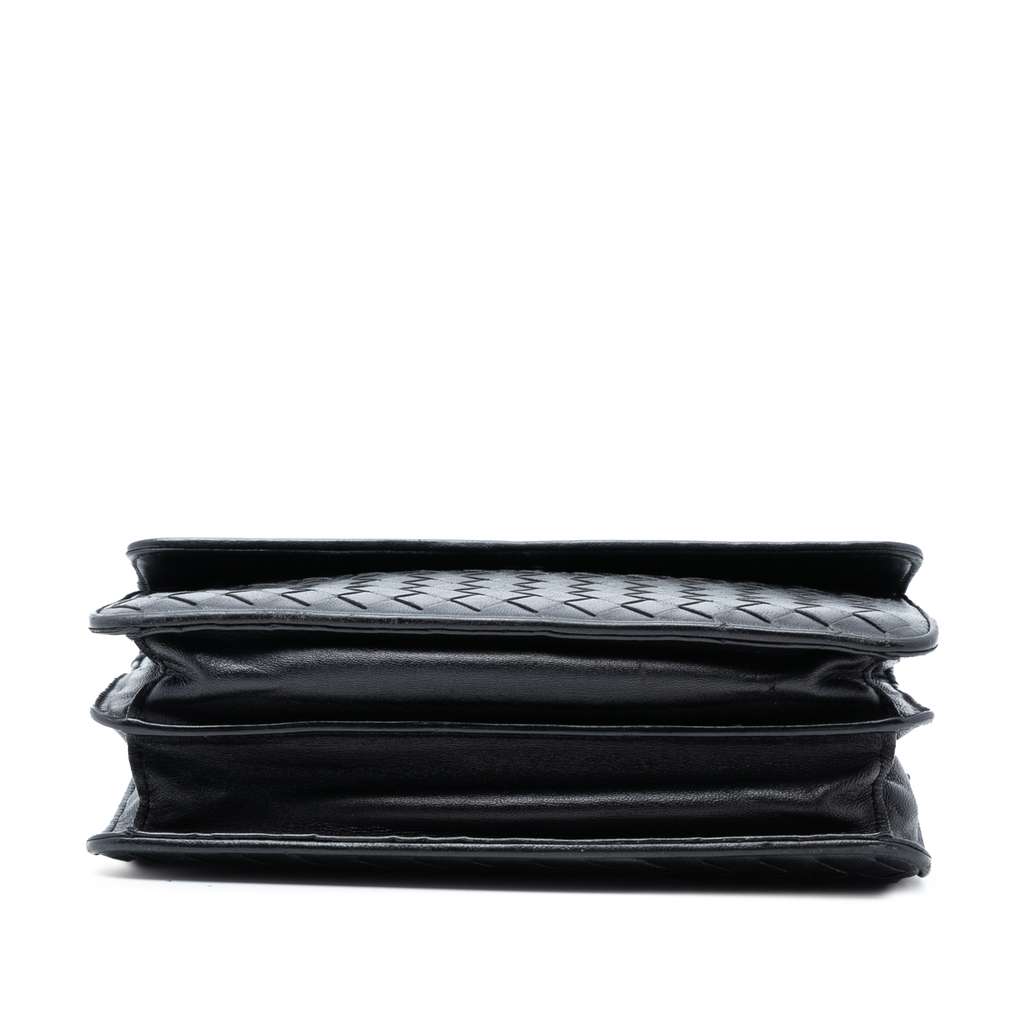 Bottega Veneta Small Nappa Intrecciato Olimpia Shoulder Bag Black Leather Good condition - Inside View
