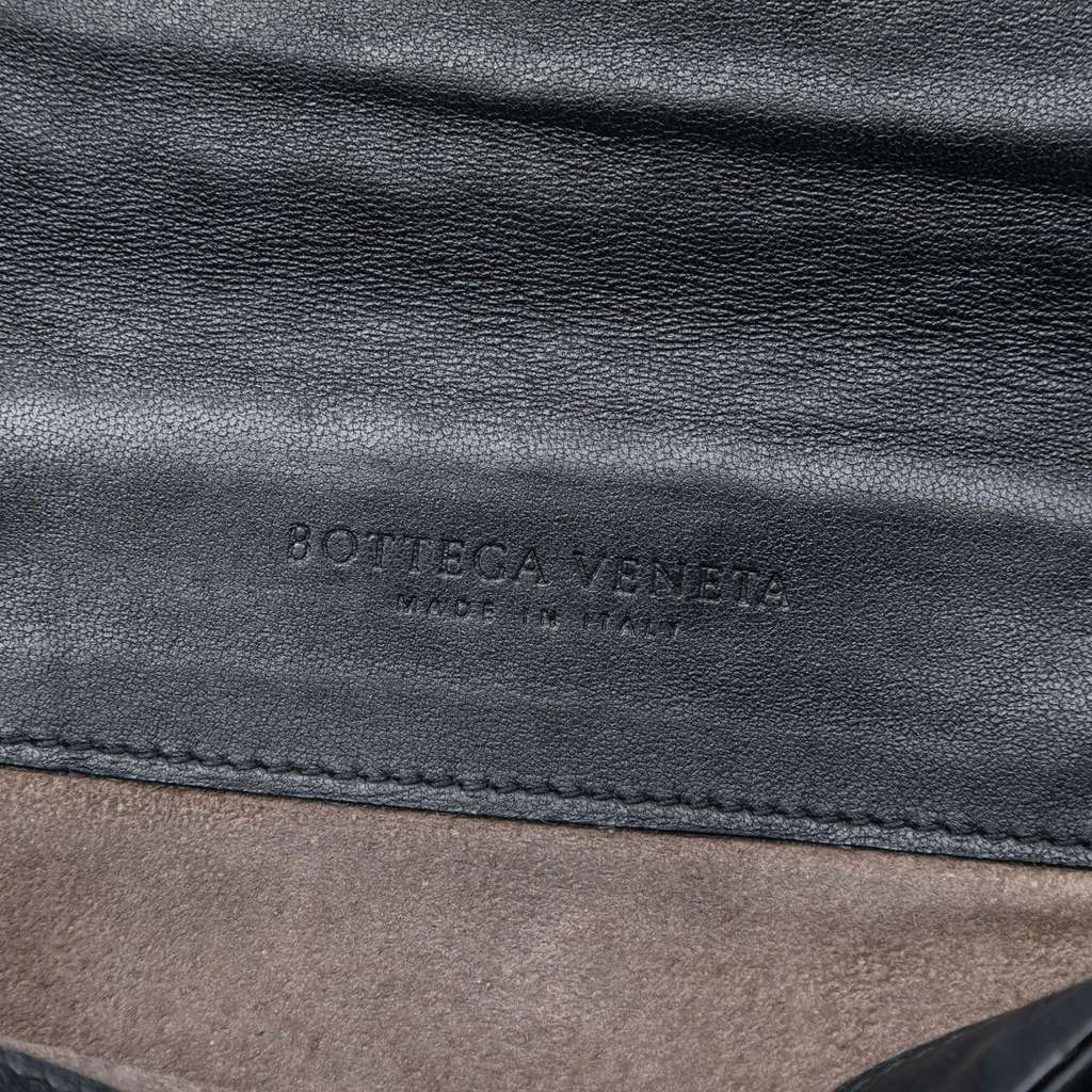 Bottega Veneta Small Nappa Intrecciato Olimpia Shoulder Bag Black Leather Good condition - Box View