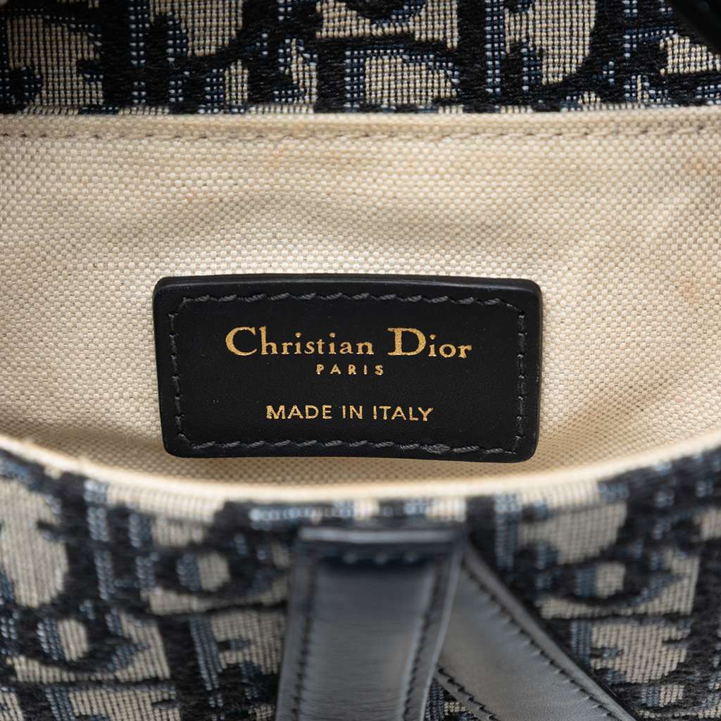 Dior Micro Oblique Canvas Saddle Bag Blue Canvas Good condition - Box View