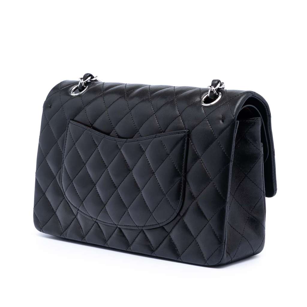 Chanel Medium Classic Lambskin Double Flap Black Leather Good condition - Inside View