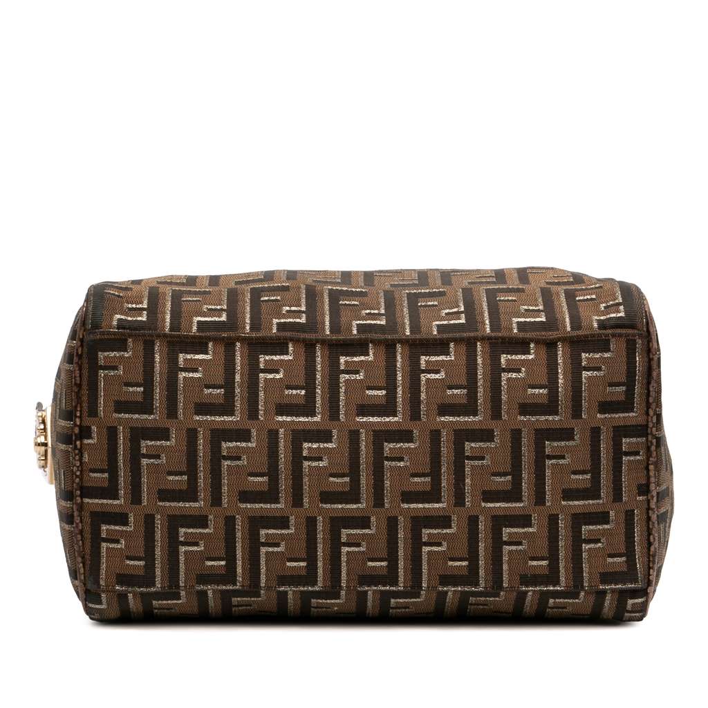 Fendi Zucca Canvas Chef Boston Bag Brown Canvas Good condition - Inside View