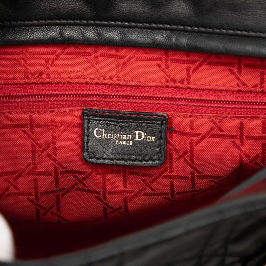 Dior Large Lambskin Cannage Lady Dior Black Leather Good condition - Box View