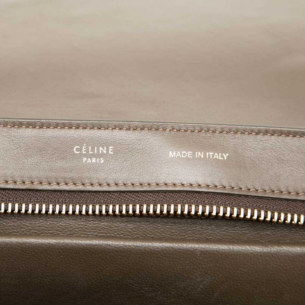 Celine Small Tricolor Leather Trapeze Satchel Brown Leather Good condition - Box View