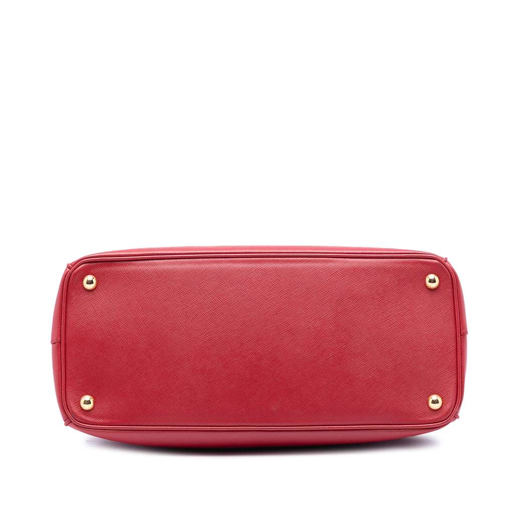Prada Large Saffiano Lux Galleria Double Zip Satchel Red Leather Fair condition - Inside View