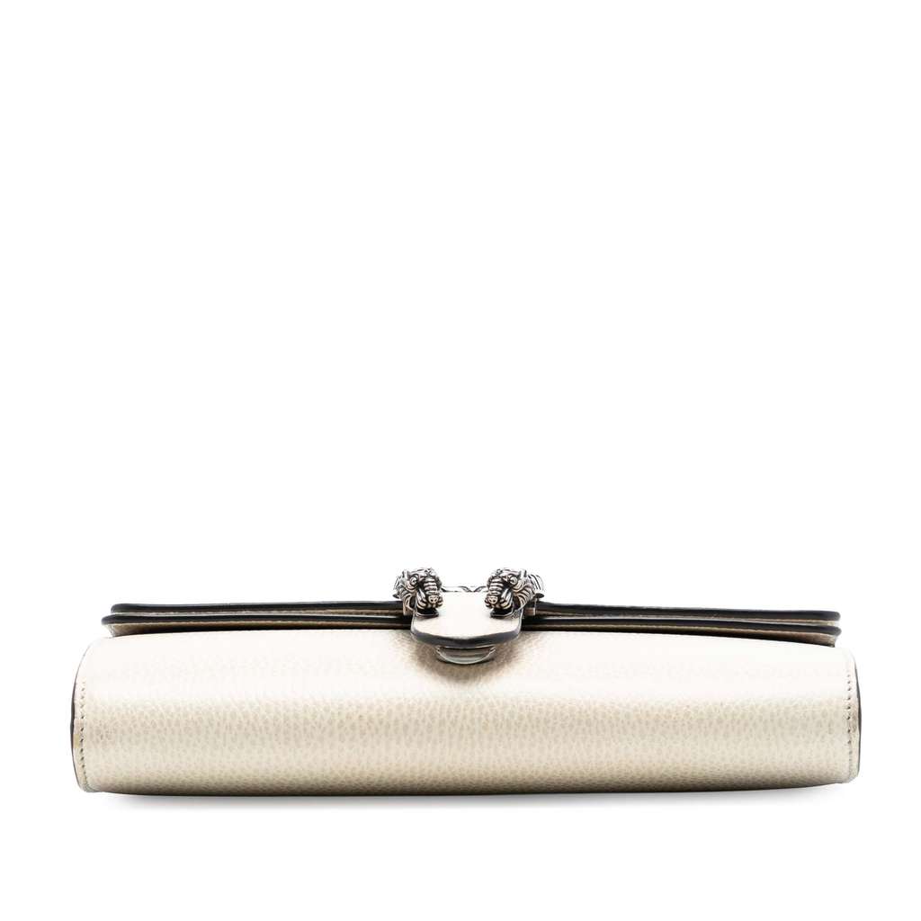 Gucci Small Leather Dionysus Web Crossbody White Leather Good condition - Inside View