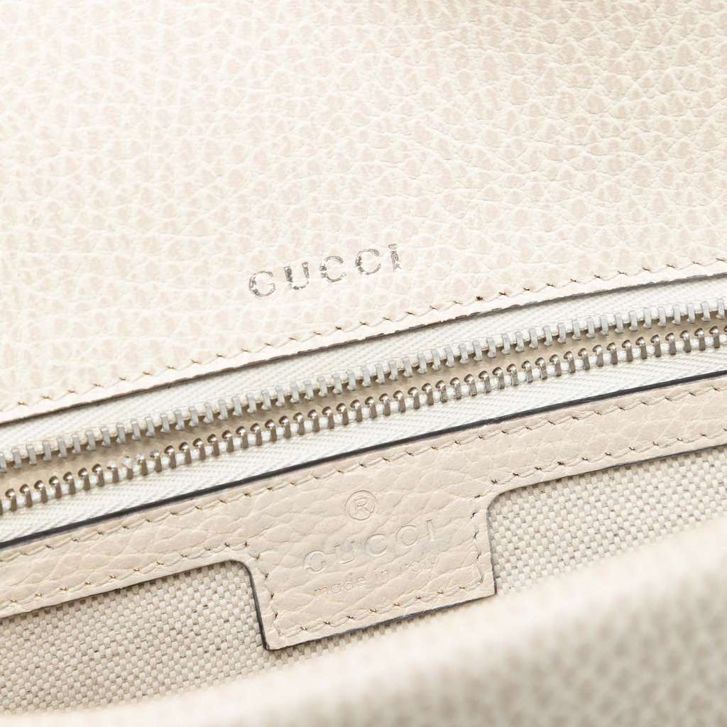 Gucci Small Leather Dionysus Web Crossbody White Leather Good condition - Box View