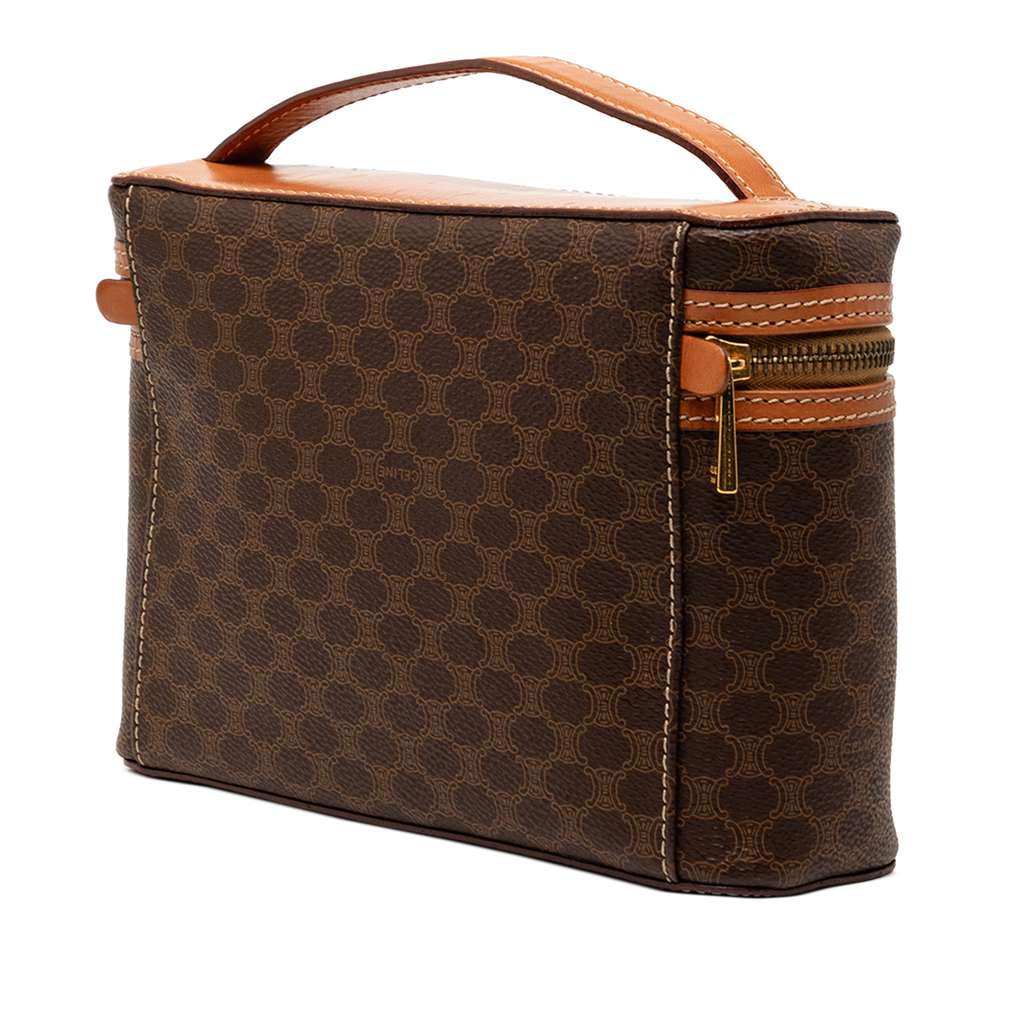 Celine Macadam Coated Canvas Vanity Bag Brown Canvas Good condition - Back View