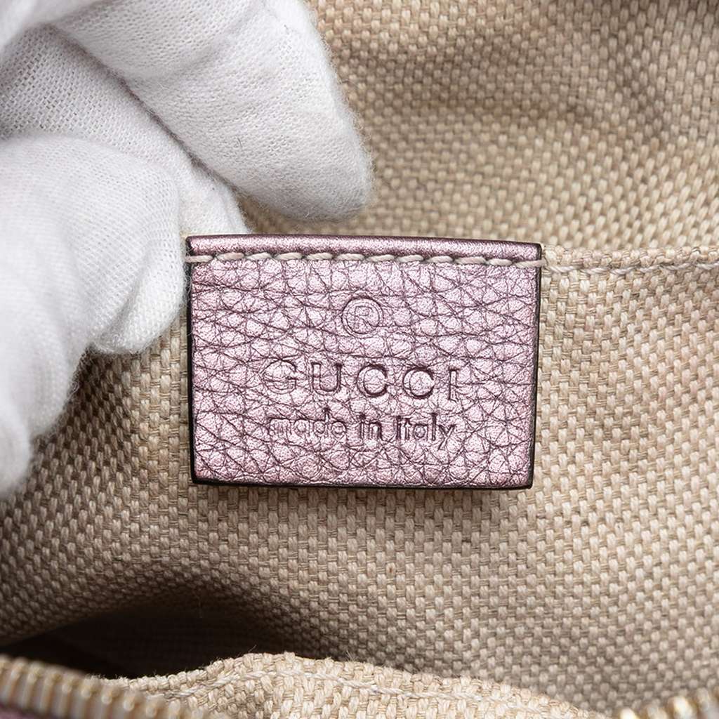 Gucci Metallic Leather Soho Disco Crossbody Purple Leather Good condition - Box View