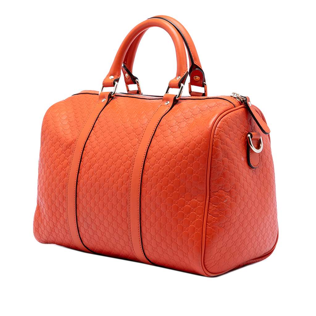 Gucci Medium Microguccissima Boston Bag Orange Leather Good condition - Back View