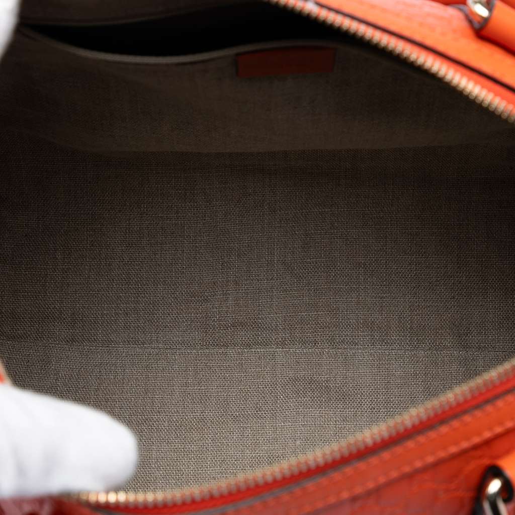 Gucci Medium Microguccissima Boston Bag Orange Leather Good condition - Model View
