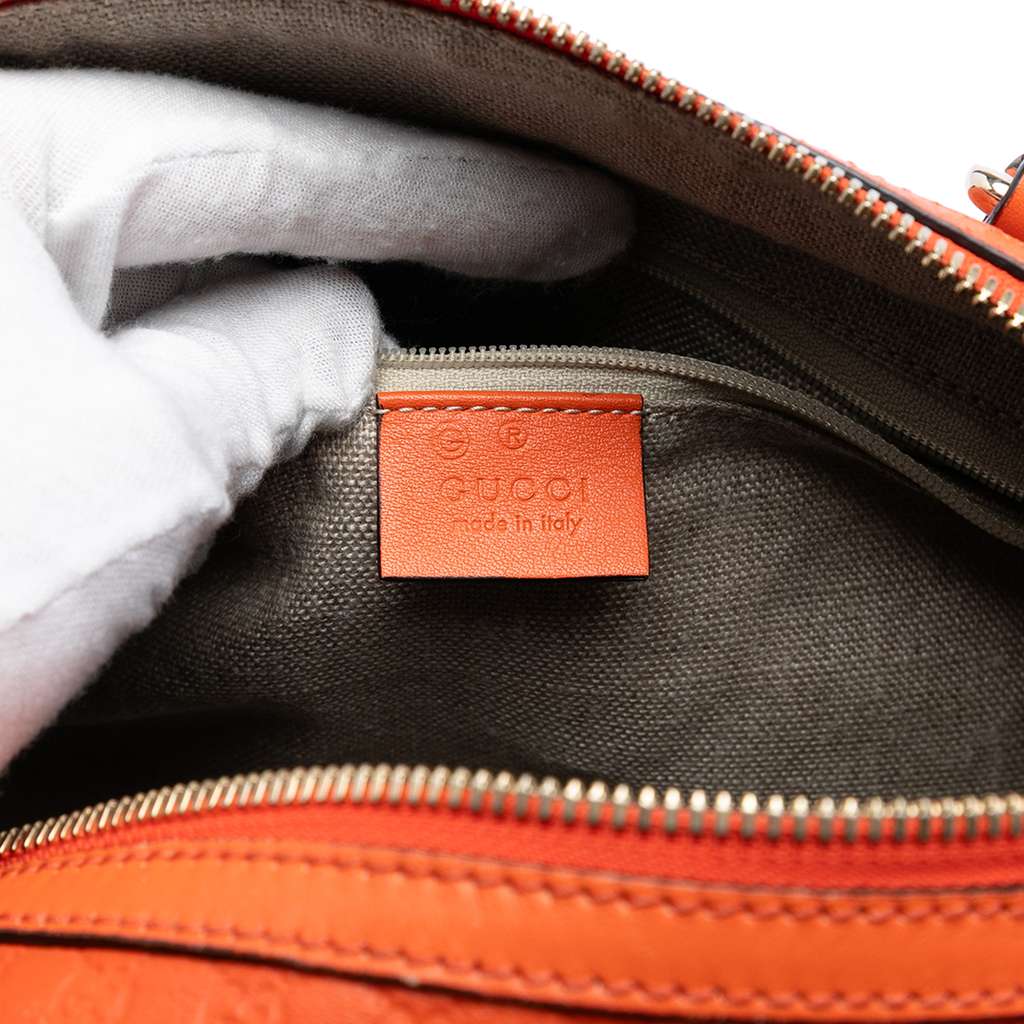 Gucci Medium Microguccissima Boston Bag Orange Leather Good condition - Box View