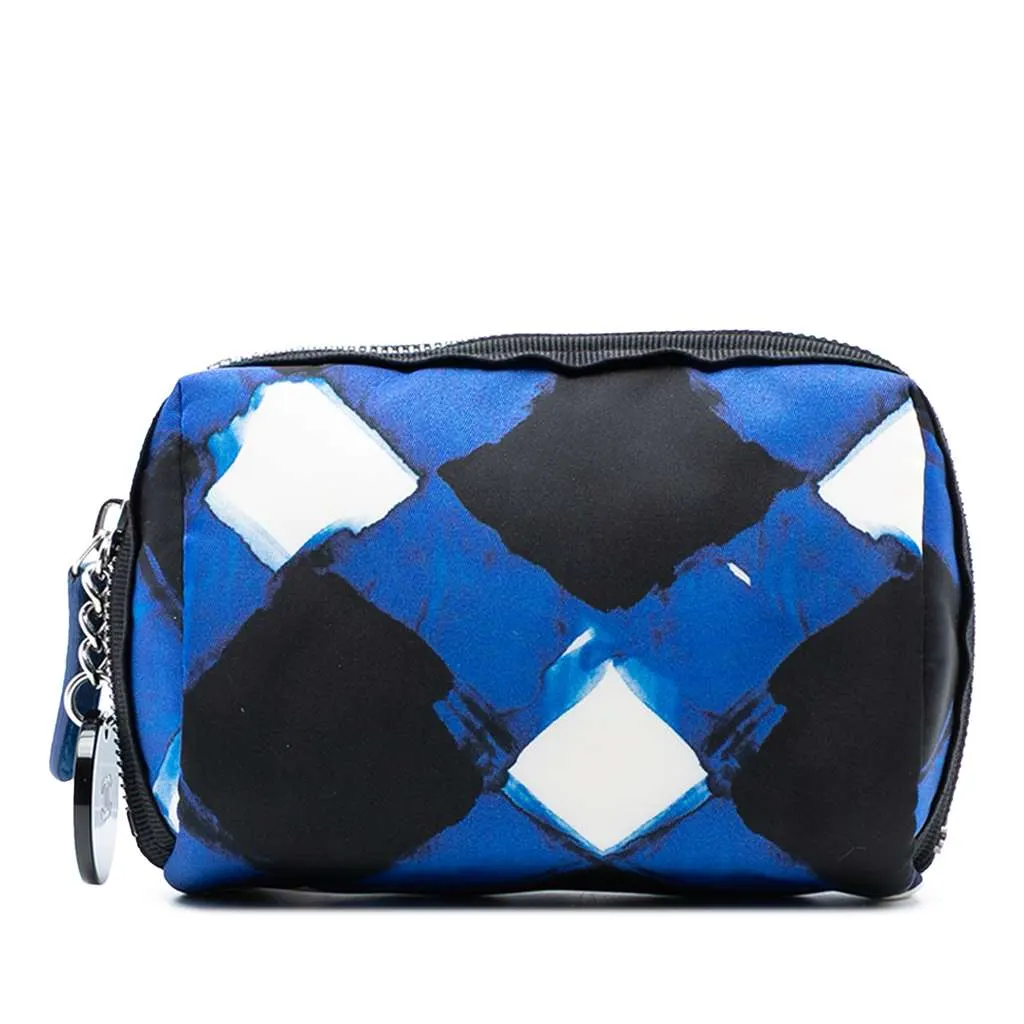 Chanel Printed Nylon Airlines Pouch Blue Very good - Front View