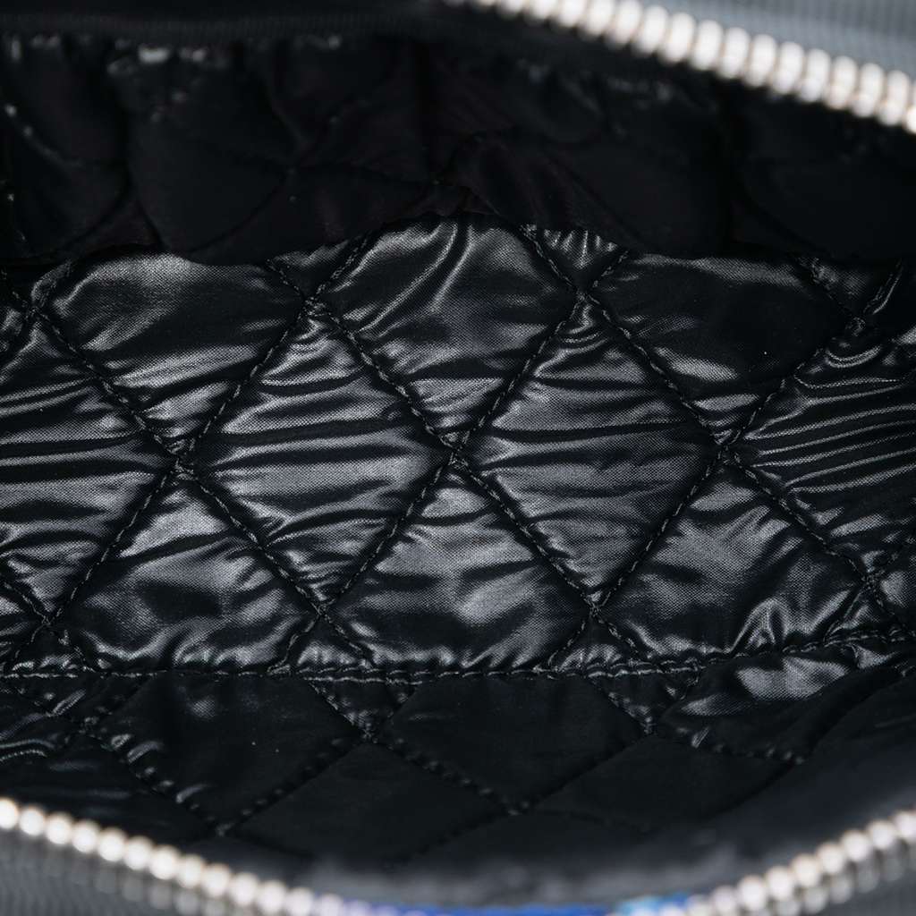 Chanel Printed Nylon Airlines Pouch Blue Good condition - Model View