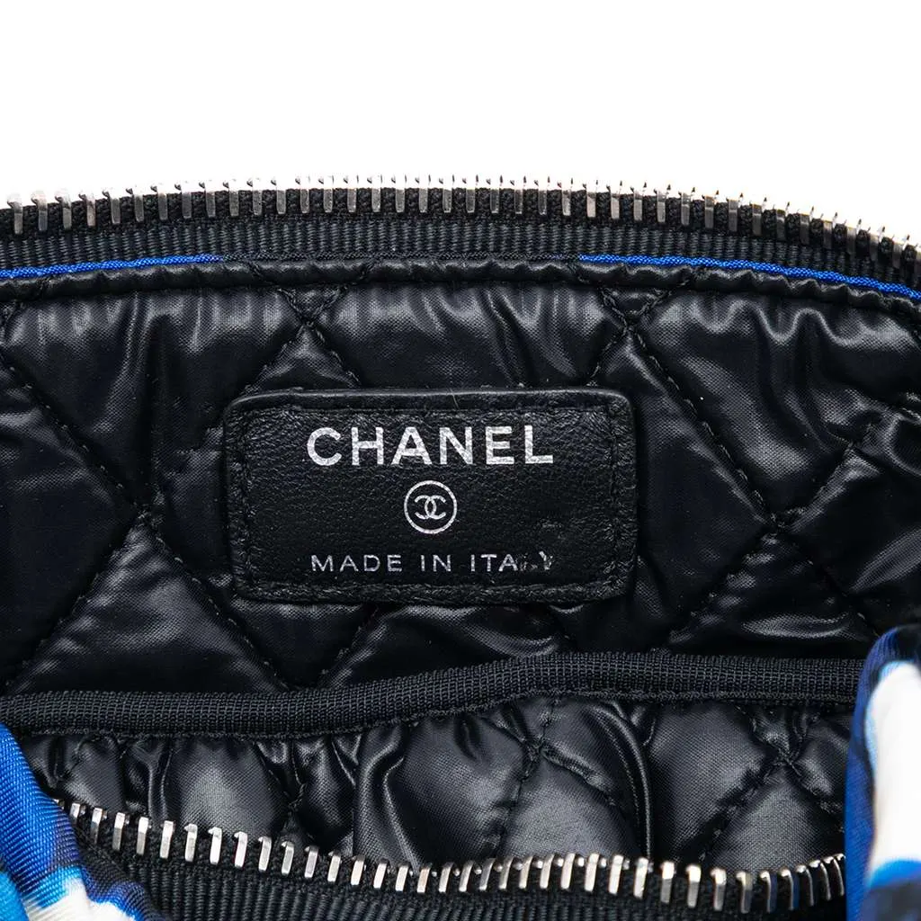 Chanel Printed Nylon Airlines Pouch Blue Very good - Box View